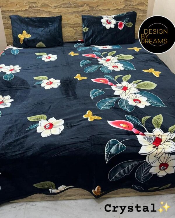 Winter black queen bedsheet set