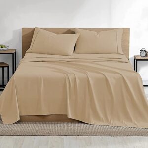 Glace Cotton Plain Bedsheet for Bed King / Queen Size with Two Pillow Covers